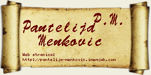 Pantelija Menković vizit kartica
